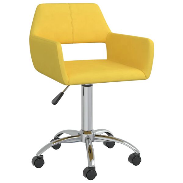 vidaXL Chaises pivotantes &agrave; manger lot de 6 jaune tissu