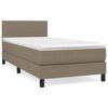 vidaXL Sommier &agrave; lattes de lit avec matelas Taupe 90x190 cm Tissu