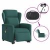 vidaXL Fauteuil inclinable de massage &eacute;lectrique Vert fonc&eacute; Tissu