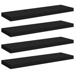 vidaXL Étagères murales flottantes 4 pcs noir 80x23,5x3,8 cm MDF