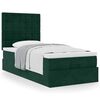 vidaXL Cadre de lit ottoman avec matelas vert fonc&eacute; 90x190 cm velours
