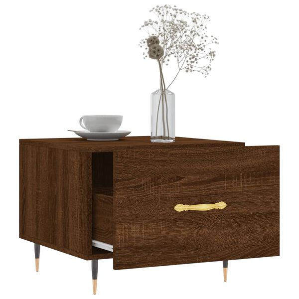 vidaXL Table basse Chêne marron 50x50x40 cm Bois d'ingénierie