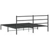 vidaXL Cadre de lit m&eacute;tal sans matelas avec t&ecirc;te de lit noir 200x200cm