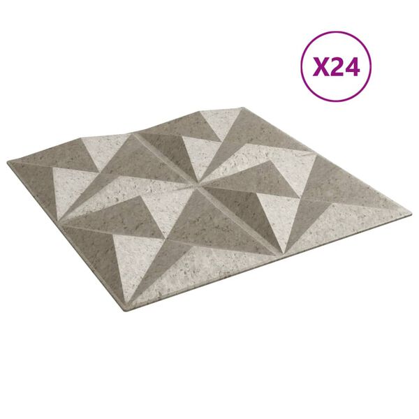 vidaXL Panneaux muraux 24 pcs b&eacute;ton 50x50 cm XPS 6 m&sup2; origami