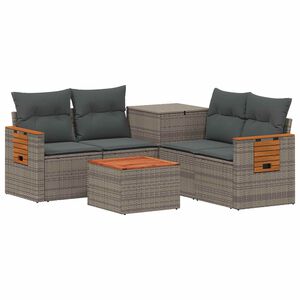 vidaXL Ensemble de Canap&eacute;s 6 pc Gris et Gris fonc&eacute;