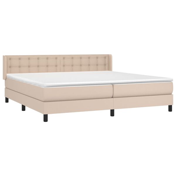 vidaXL Sommier &agrave; lattes de lit avec matelas Cappuccino 200x200 cm