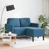 vidaXL Canap&eacute; 2 places avec m&eacute;ridienne en L bleu 125 cm velours