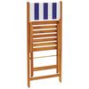 vidaXL Ensemble de bistro 3 pcs bleu et blanc tissu et bois massif