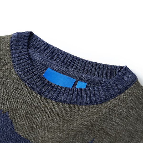 Pull-over tricot&eacute; pour enfants bleu marine 140