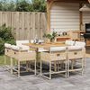 vidaXL Ensemble &agrave; manger de jardin et coussins 9 pcs beige Poly rotin