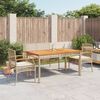 vidaXL Ensemble &agrave; manger de jardin coussins 4 pcs beige r&eacute;sine tress&eacute;e