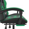vidaXL Chaise de jeu avec repose-pied Noir et vert Similicuir