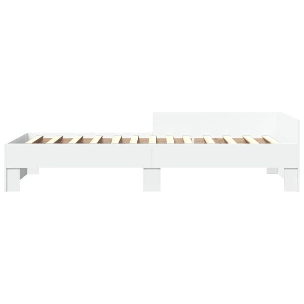 vidaXL Cadre de lit sans matelas blanc 100x200 cm bois d'ing&eacute;nierie