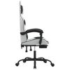 vidaXL Chaise de jeu pivotante et repose-pied Blanc et noir Similicuir