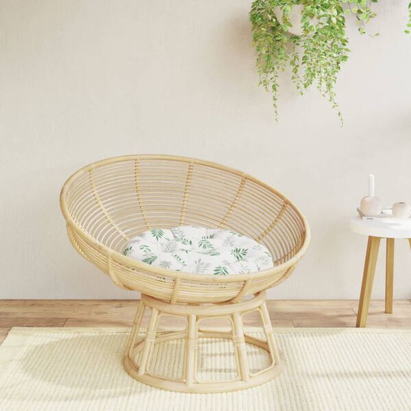 vidaXL Coussin rond &agrave; motif de feuilles &Oslash; 60 x11 cm tissu oxford