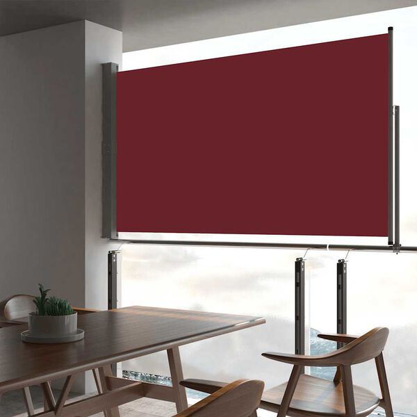 vidaXL Auvent lat&eacute;ral r&eacute;tractable de patio 140 x 300 cm Rouge