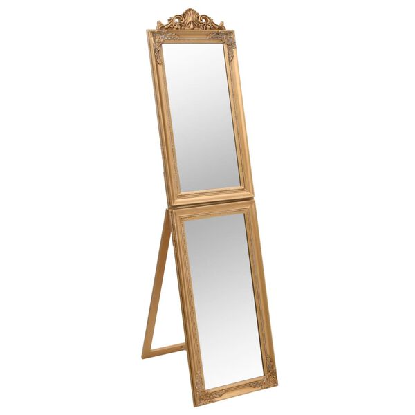vidaXL Miroir sur pied Doré 40x160 cm