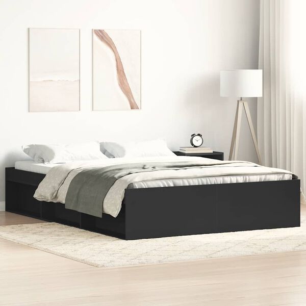 vidaXL Cadre de lit sans matelas noir 160x200 cm