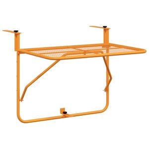vidaXL Table de balcon Jaune 60x40 cm Acier
