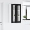vidaXL Armoire suspendue avec porte Riga Ch&ecirc;ne noir 60 x 31 x 100 cm
