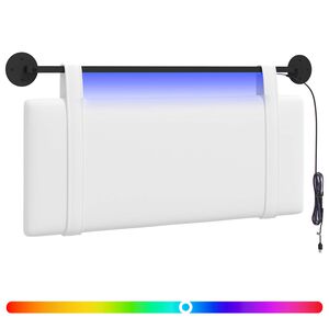 vidaXL T&ecirc;te de lit suspendue Avec lumi&egrave;re LED Blanc Tissu