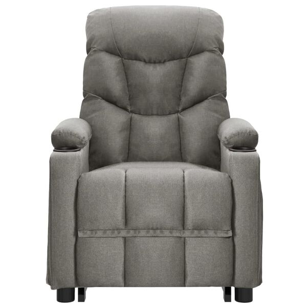 vidaXL Fauteuil de massage inclinable Gris clair Tissu