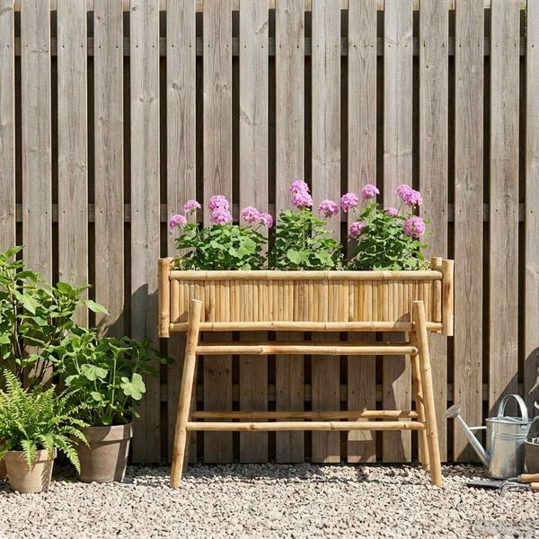 vidaXL Jardini&egrave;re avec support Naturel 100 x 38 x 74 cm Bambou