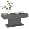 vidaXL Table basse gris brillant 96x50x45 cm bois d'ingénierie