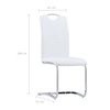 vidaXL Chaises &agrave; manger cantilever lot de 4 blanc similicuir