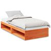 vidaXL Lit de jour avec matelas cire marron 90x200 cm bois pin massif