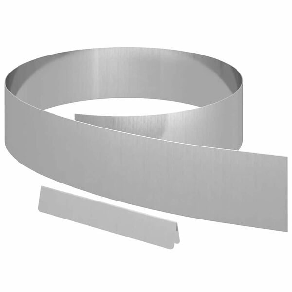 vidaXL Bordure de Pelouse 4 pcs Argent 450 x 0,05 x 15 cm