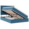 vidaXL Lit de rangement LED avec matelas Bleu fonc&eacute; 140 x 200 cm
