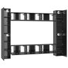 vidaXL Ensemble de meubles TV 10 pcs Gris brillant Bois d'ing&eacute;nierie