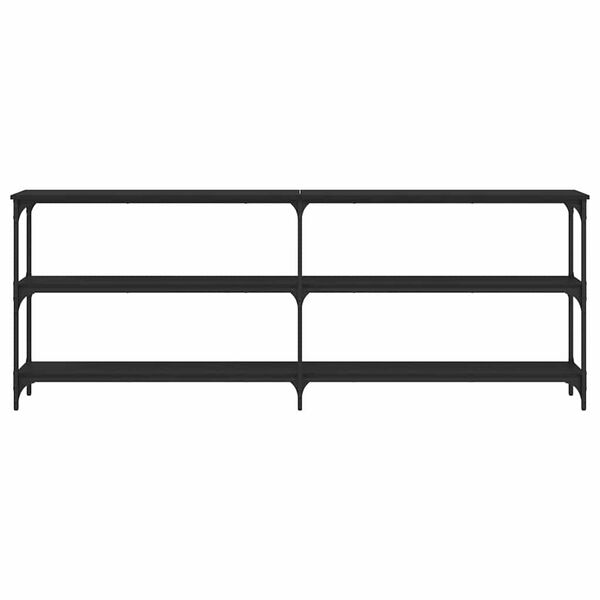 vidaXL Table console noir 200x29x75 cm bois d'ingénierie