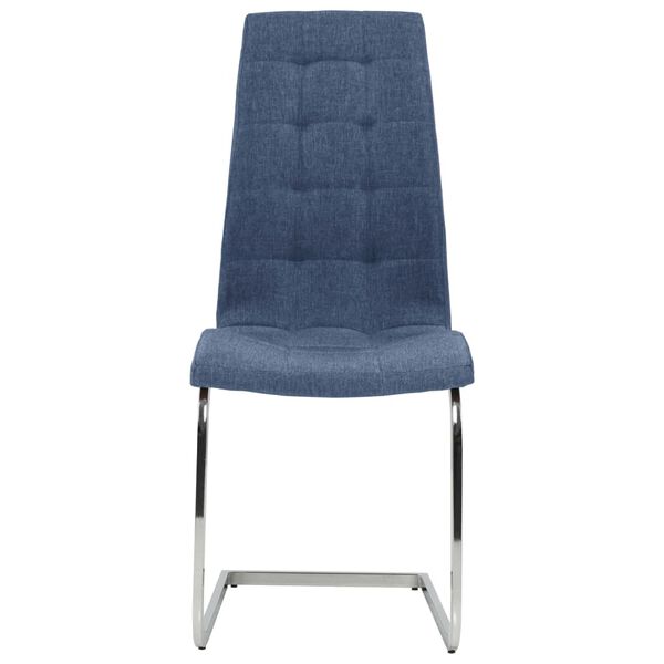 vidaXL Chaises &agrave; manger cantilever lot de 4 bleu tissu