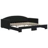 vidaXL Lit de jour avec gigogne sans matelas noir 100x200 cm