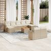 vidaXL Salon de jardin avec coussins 10 pcs beige r&eacute;sine tress&eacute;e