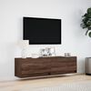 vidaXL Meuble TV mural avec lumières LED chêne marron 140x31x38 cm