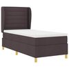 vidaXL Lit &agrave; ressorts avec matelas gris fonc&eacute; 90x190 cm Marron fonc&eacute;