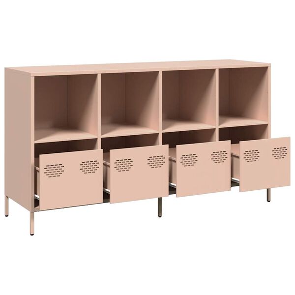 vidaXL Buffet rose 135x39x73,5 cm acier lamin&eacute; &agrave; froid