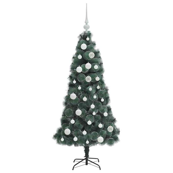 vidaXL Arbre de No&euml;l artificiel pr&eacute;-&eacute;clair&eacute; avec ensemble de boules