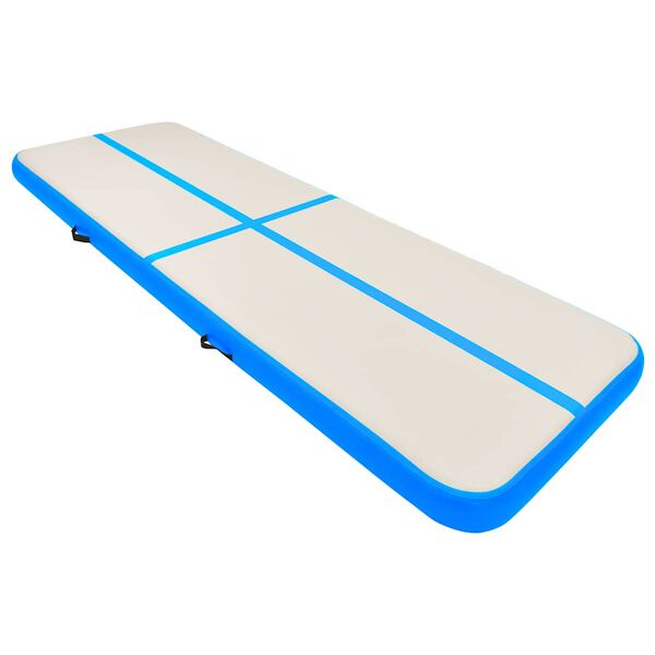 vidaXL Tapis gonflable de gymnastique avec pompe 500x100x20cm PVC Bleu