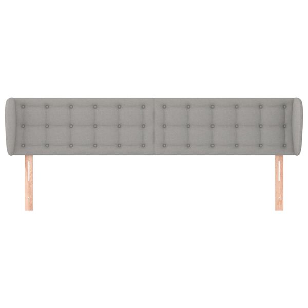 vidaXL T&ecirc;te de lit avec oreilles Gris clair 183x23x78/88 cm Tissu