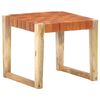 vidaXL Tabouret Marron clair Cuir v&eacute;ritable et bois de manguier massif