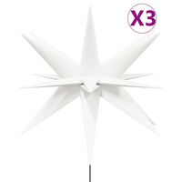 vidaXL Lumières de Noël avec piquets 3 pcs LED pliable blanc 35 cm