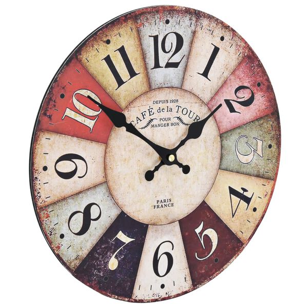 vidaXL Horloge murale vintage Color&eacute;e 30 cm
