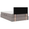 vidaXL Lit avec rangement et matelas avec matelas Taupe 120 x 190 cm