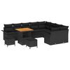 vidaXL Ensemble de canap&eacute; de jardin 12 pc Noir polyrotin