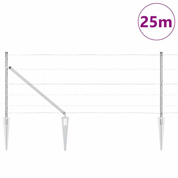 vidaXL Poteau de cl&ocirc;ture. Galvanis&eacute; 25 x 0,8 m Acier