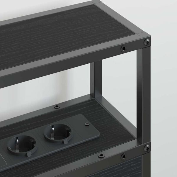 vidaXL T&ecirc;te de lit de rangement Ch&ecirc;ne noir 150 cm Bois d'ing&eacute;nierie